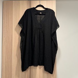 Echo Black Chevron Bathing Suit Cover Up Kaftan - OS